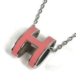 HERMES Pop ash Chain Necklace Accessories Jewelry H Logo Necklace